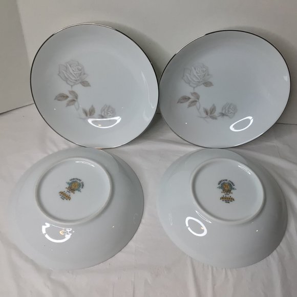 Two Noritake China Rosay  DINNER PLATES 10 5/8" 6216 Vintage Dining  Roses - Picture 8 of 8